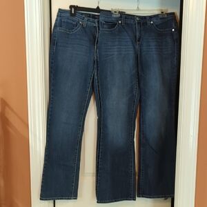 Nine West Date Night Fit Flare & Wide Leg Jeans Size 10 Length 30" Two Pairs